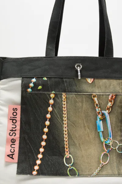 Acne Studios Printed Shoulder Bag In Black