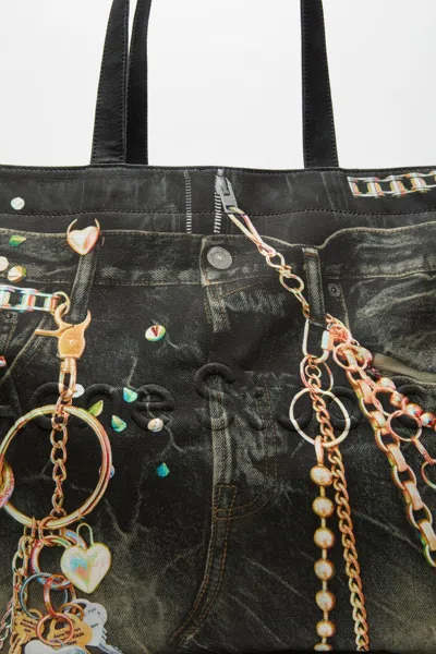 Acne Studios Printed Shoulder Bag In Black