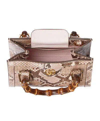 Gucci Diana Python Small Tote Bag In Pink