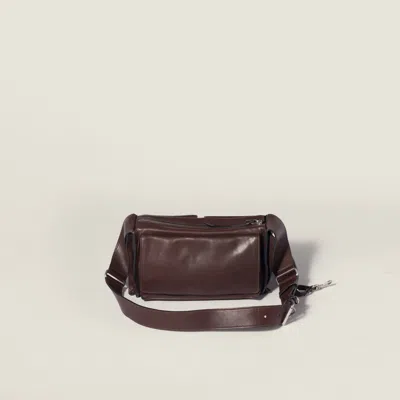 Miu Miu Suede Utilitaire Crossbody Bag Adjustable Strap In Brown