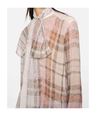 Acne Studios Checked Silk Blouse In Multi