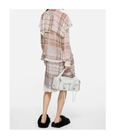 Acne Studios Checked Silk Blouse In Multi
