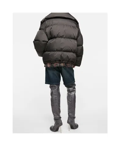 Acne Studios Zip Plaid Jacket In Gray