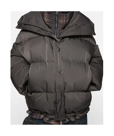 Acne Studios Zip Plaid Jacket In Gray