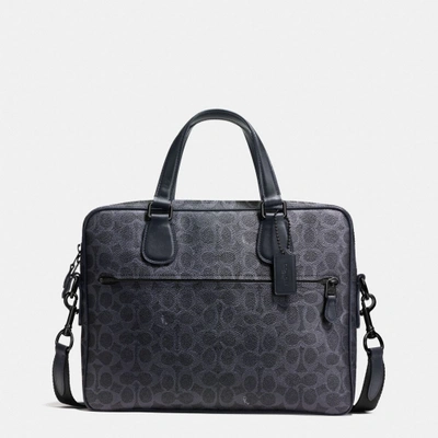 Shop Coach Hudson 5 Bag In Signature Coated Canvas In : Bk/dark Denim Midnight