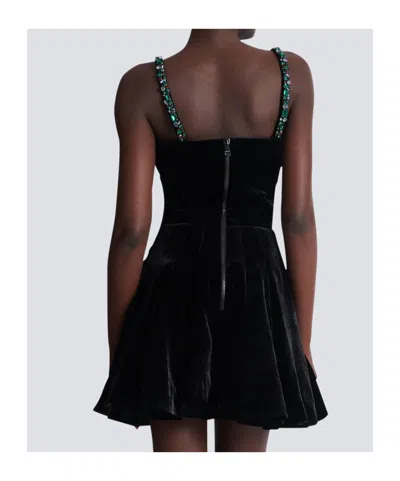 Balmain Embellished Strappy Velvet Dress In Black