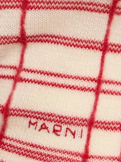 Marni Checked Wool Blend Turtleneck Sweater In Multi