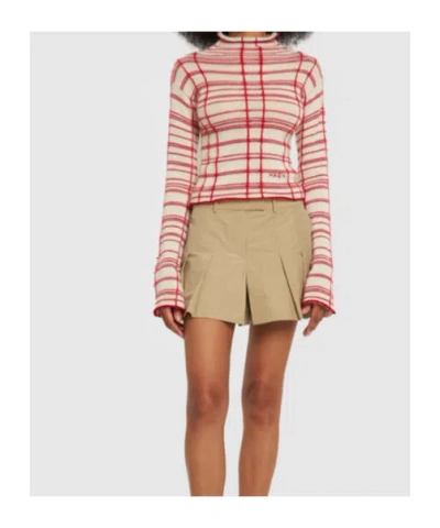 Marni Checked Wool Blend Turtleneck Sweater In Multi