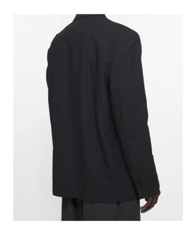Acne Studios Pinstripe Double-breasted Jacket In Black