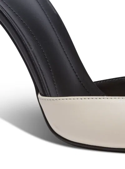 Balmain Sync Leather Stilettos With Pointed Toe In Gray
