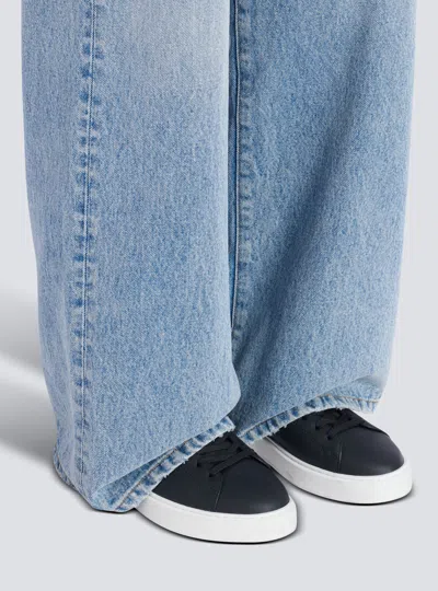 Balmain B Court Black Low Top Sneakers Withtono Logo At The Back In Smooth Leather Man In Black