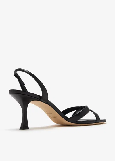 Jimmy Choo Midnight Blue Suede Elsy 70 Sandals In Black