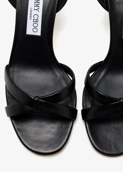 Jimmy Choo Midnight Blue Suede Elsy 70 Sandals In Black