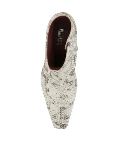 Paris Texas Ankle Boots In Natural Printed Python Leather In Gray