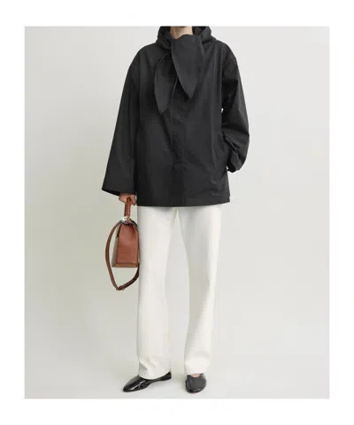 Totême Technical Scarf Jacket Black In Black
