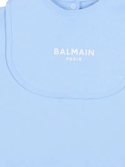 Balmain Logo-detail Romper Set In Blue