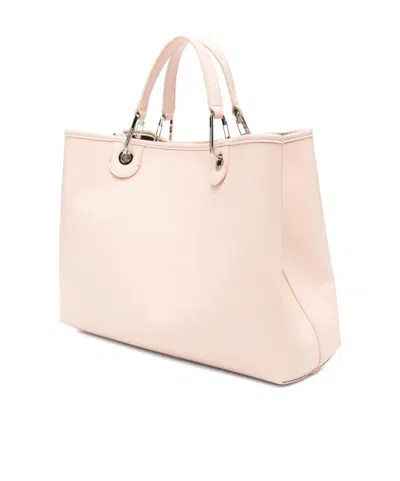 Emporio Armani Medium Myea Shopper Bag With Deer Print In Pink