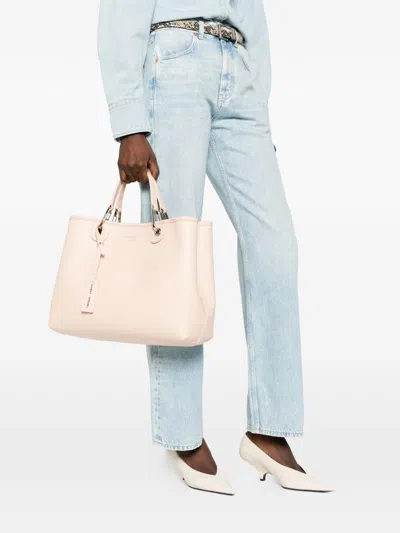 Emporio Armani Medium Myea Shopper Bag With Deer Print In Pink