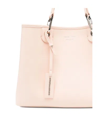 Emporio Armani Medium Myea Shopper Bag With Deer Print In Pink