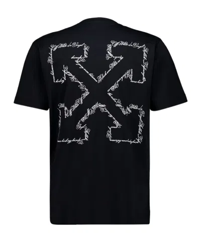 Off-white Script Arrow Slim T-shirt In For Men In Black
