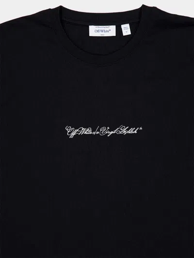 Off-white Script Arrow Slim T-shirt In For Men In Black