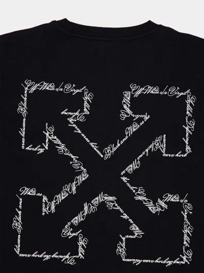 Off-white Script Arrow Slim T-shirt In For Men In Black