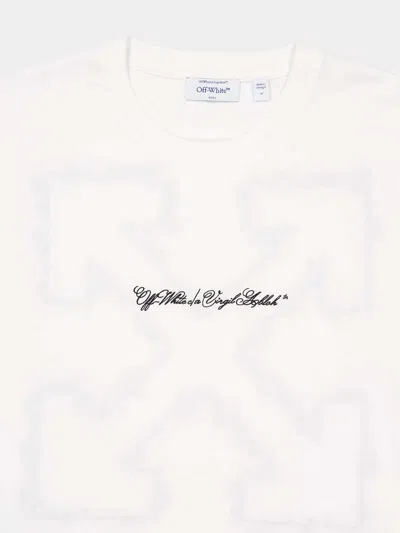 Off-white Script Arrow Cotton T-shirt In White