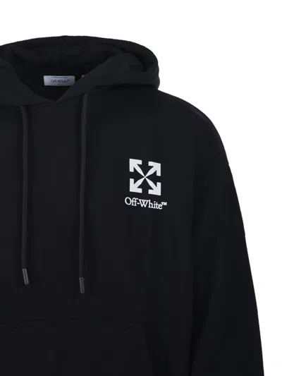 Off-white Drawstring Hooded Sweatshirt In Black