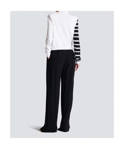 Balmain Makeup Stripe Sequin Cardigan In Black