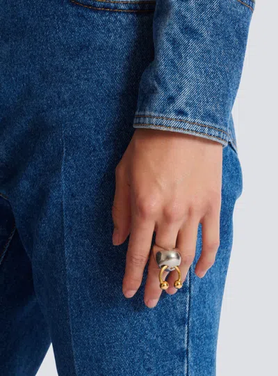 Balmain Spherical Ring With Piercing In Neutral