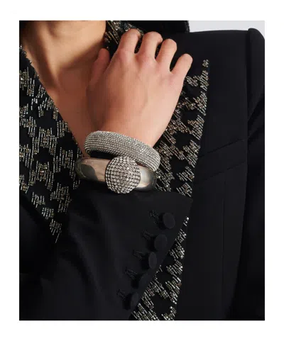 Balmain Rhinestone-embellished Bangles Set In Metallic | ModeSens