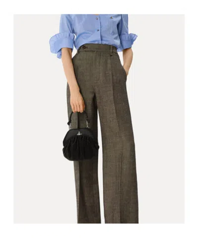 Vivienne Westwood Brooke Black Clutch With Adjustable And Removable Shoulder Strap And Orb Plaque On The Front In Leat