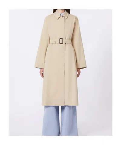 Weekend Max Mara Collared Long-sleeved Coat In Neutral