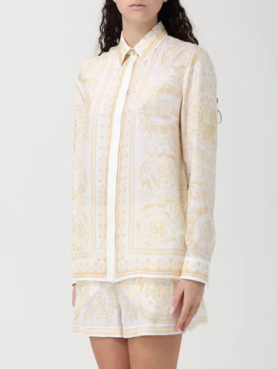 Versace Pattern-printed Long-sleeved Shirt In Neutral