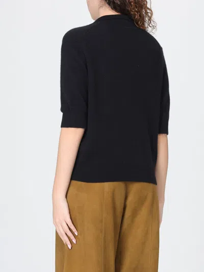Khaite Shrunked Jo Cashmere-blend Polo Sweater In Black