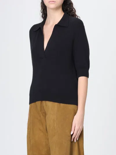 Khaite Shrunked Jo Cashmere-blend Polo Sweater In Black