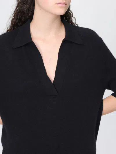 Khaite Shrunked Jo Cashmere-blend Polo Sweater In Black