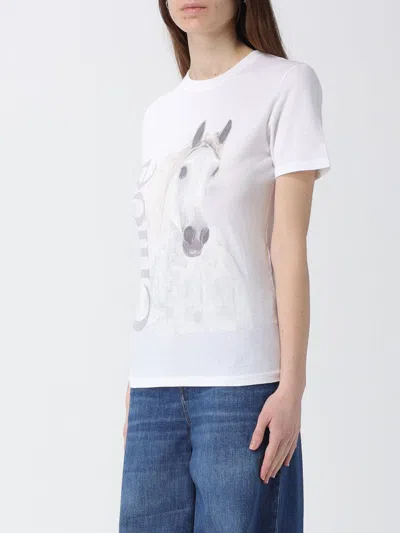 Chloé Cotton Crew Neck Graphic Short Sleeve T-shirt In White