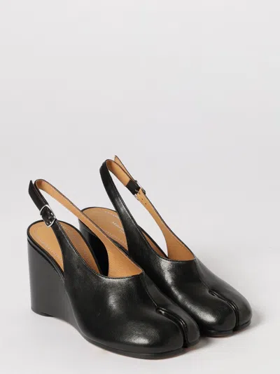 Maison Margiela Womens Black Tabi Leather Slingback Wedges Eur 36 / 3 Uk