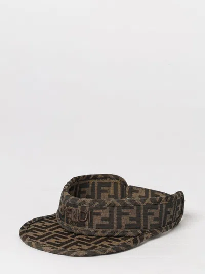 Fendi Visor Flat Brim In Brown
