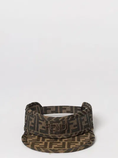 Fendi Visor Flat Brim In Brown