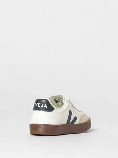 Veja Kids Leather Small Volley Trainers In Multi