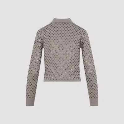 Max Mara Ragno Sequin Embellished Virgin Wool Cardigan In Brown