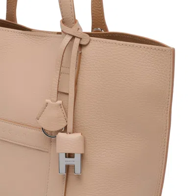 Hogan Small Script Leather Shoulder Bag In Brown