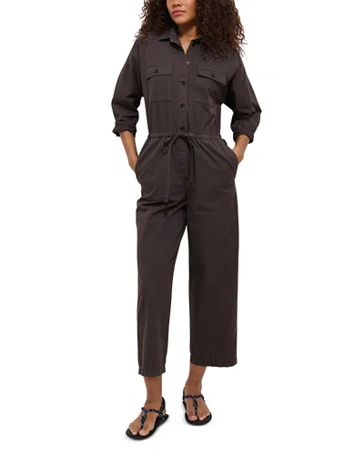 Alex Mill Ricard Long Sleeve Cotton Jumpsuit In Brown