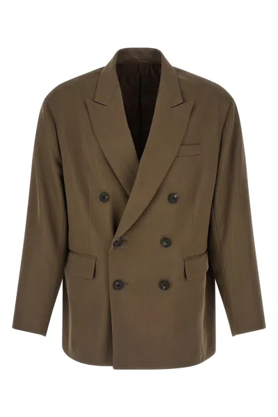 Ssstein Oversized Double-breasted Suit Jacket In Brown