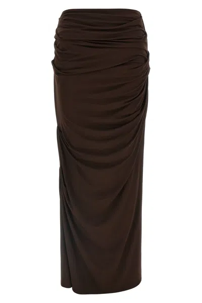 Entire Studios Drape Skirt In Brown