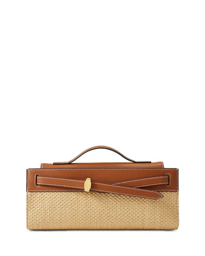Veronica Beard Raffia Dash Clutch In Brown