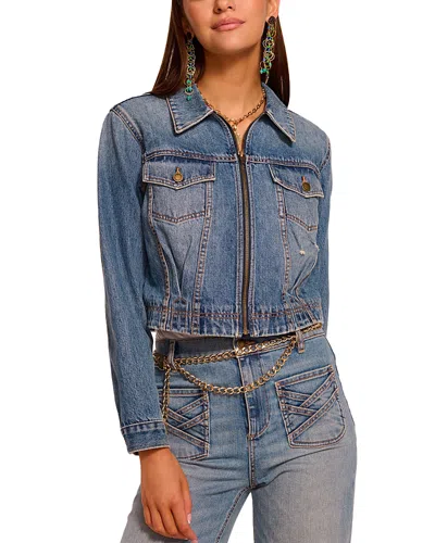 Ramy Brook Jannah Crop Nonstretch Denim Jacket In Blue