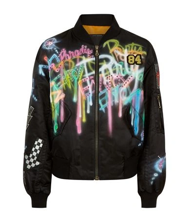 Shop Marc Jacobs Embellished Graffiti Bomber Jacket
